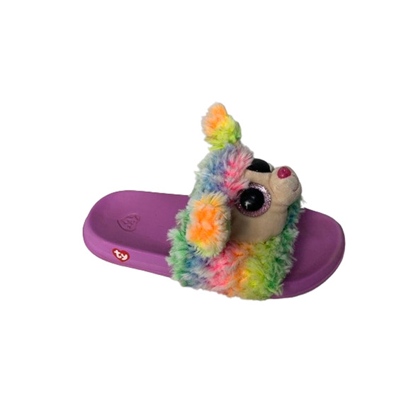 Ty Kids Plush Rainbow Bear Slippers  Size 1-3 - Picture 5 of 8